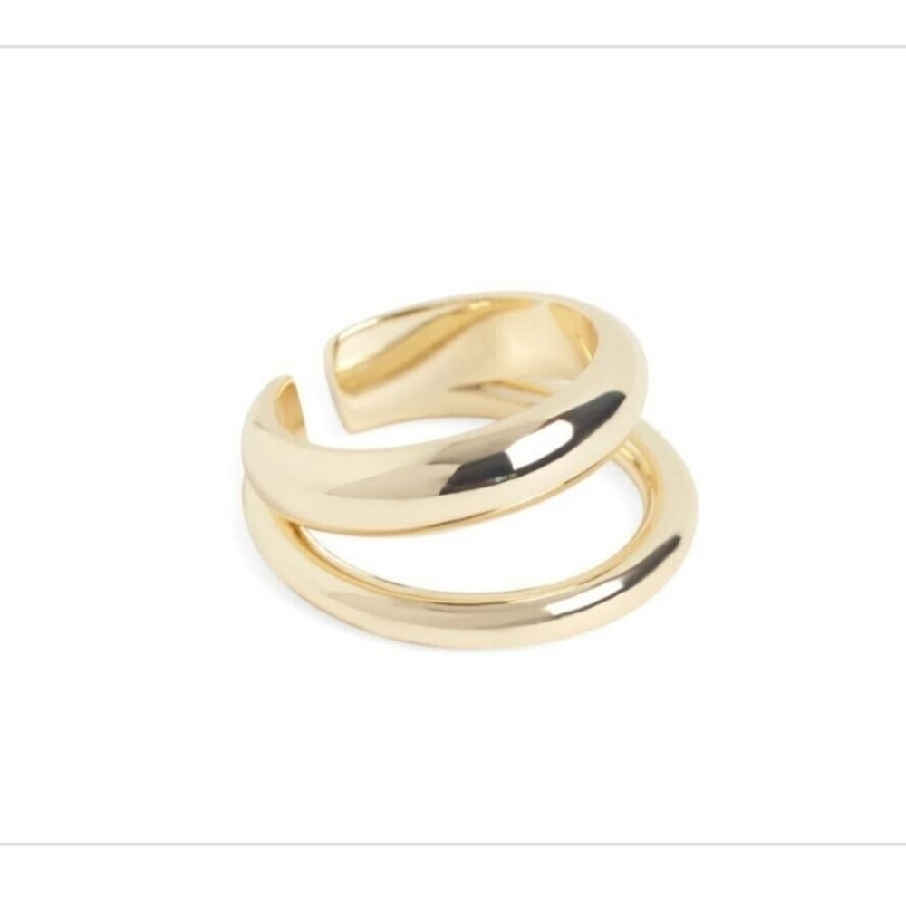 LOREN STEWART x Curateur Deux Gold Plated Brass Double Open Band Ring Size 7